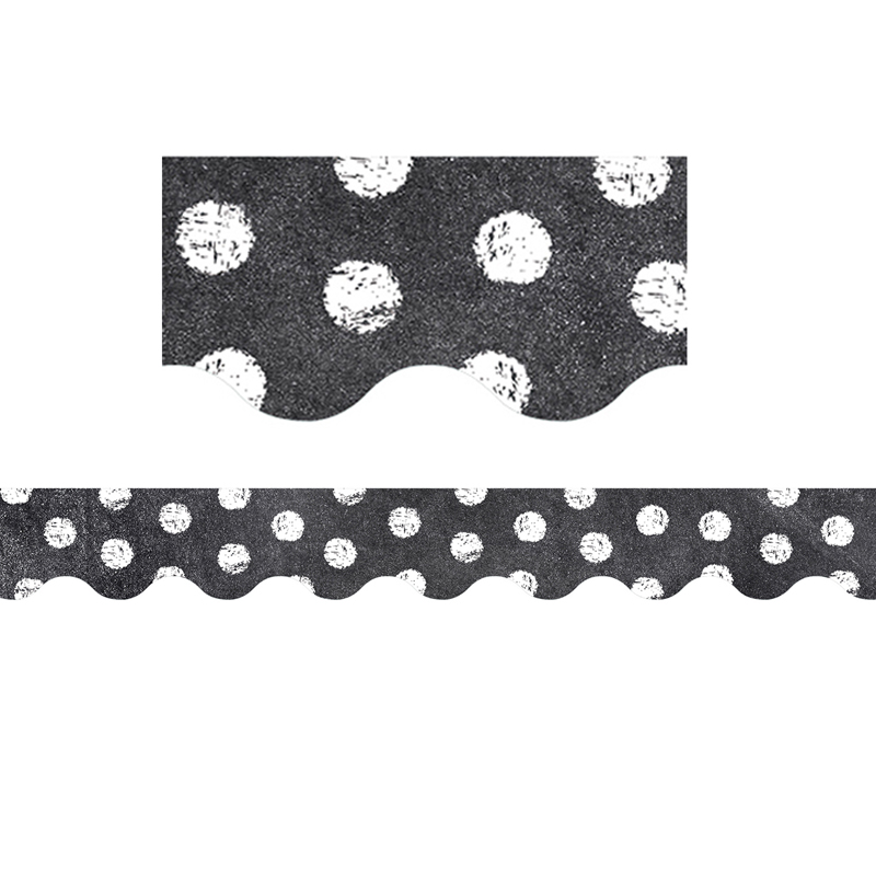 Dots On Chalkboard White Borders