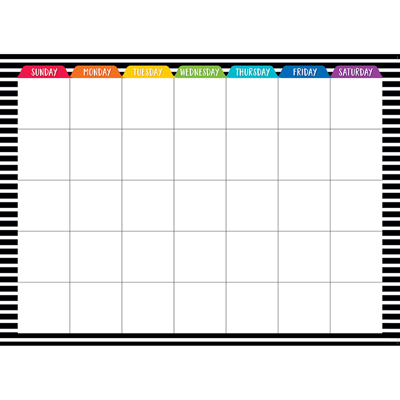 Bold Bright Calendar Chart