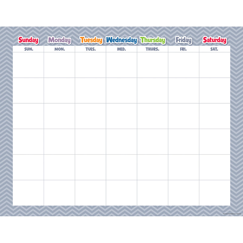 (6 Ea) Slate Grey Chevron Calendar