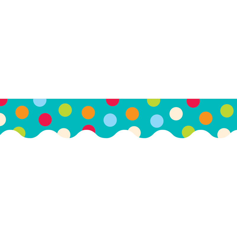 (6 Pk) Dots On Turquoise Wavy