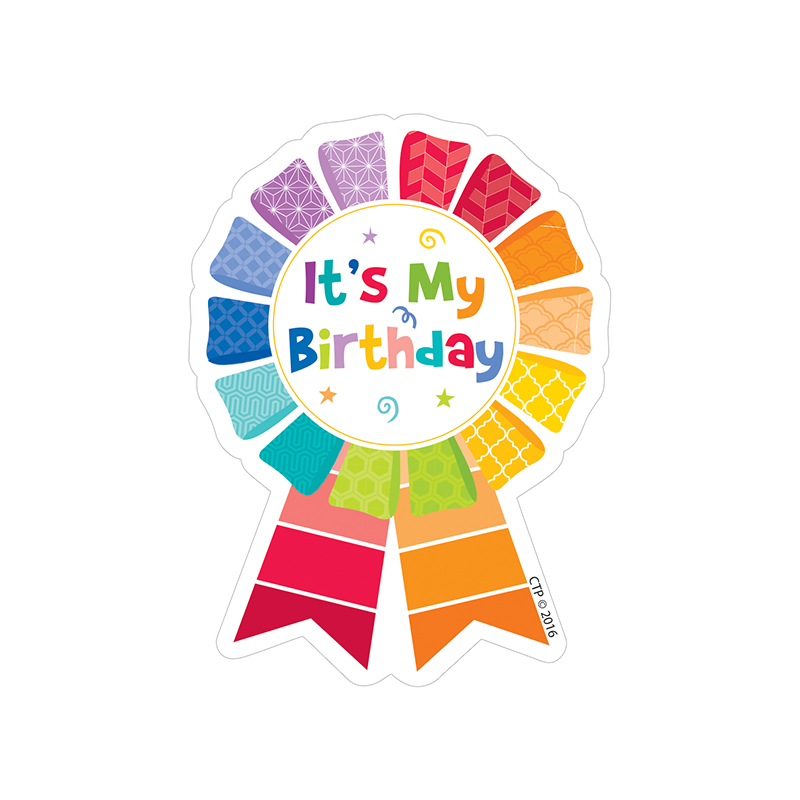 (6 Pk) Happy Birthday Badge Painted