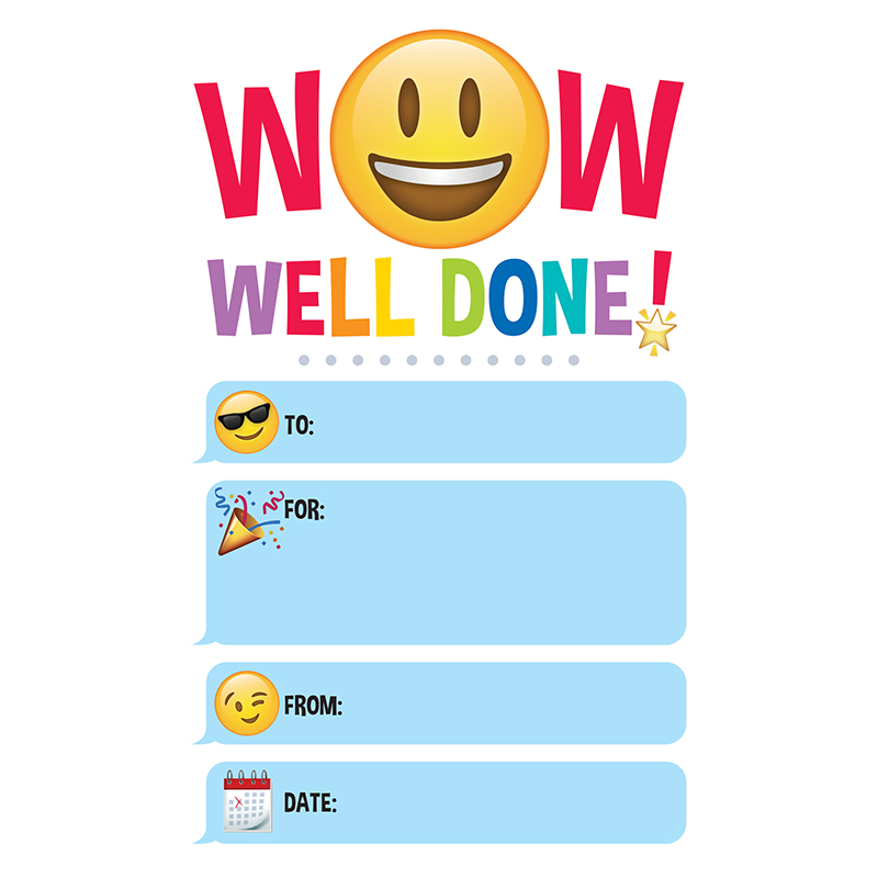 (6 Pk) Emoji Fun Well Done Award