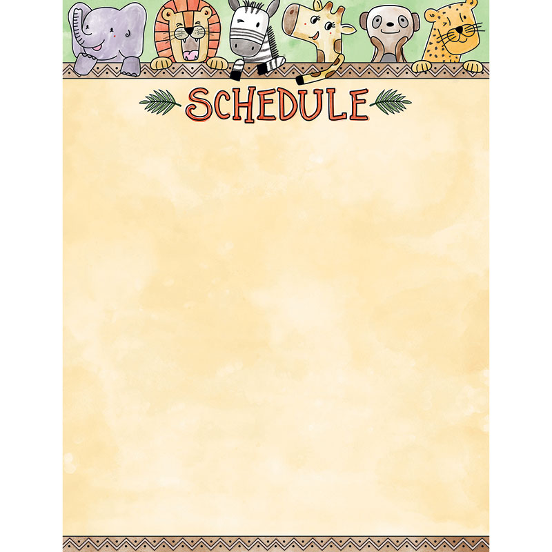 Safari Friends Schedule Chart