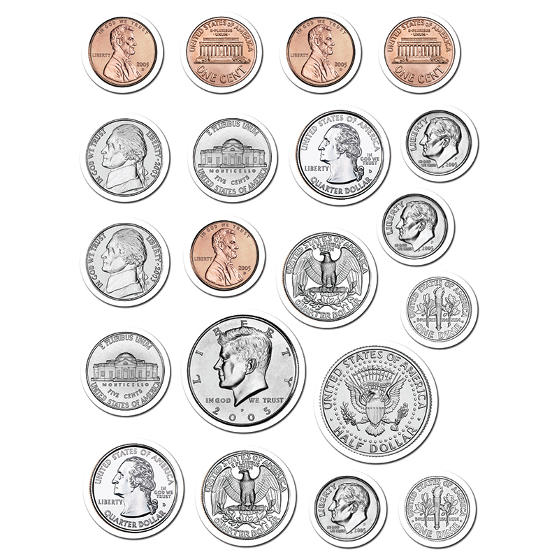 (10 Pk) Coins Stickers