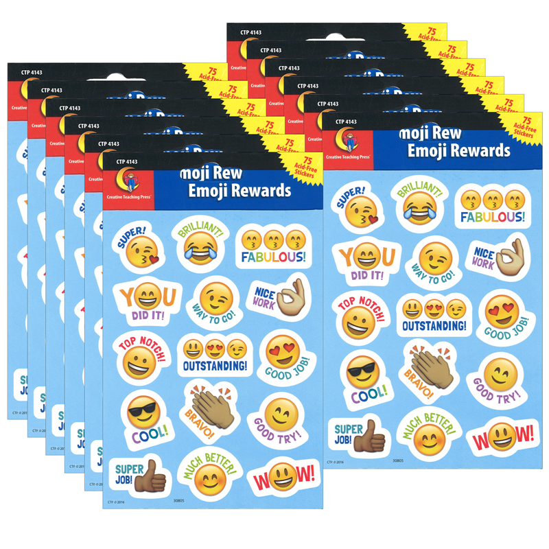 (12 Pk) Emoji Rewards Stickers