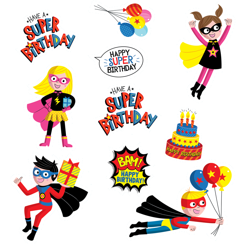 Superheroes Birthday Stickers