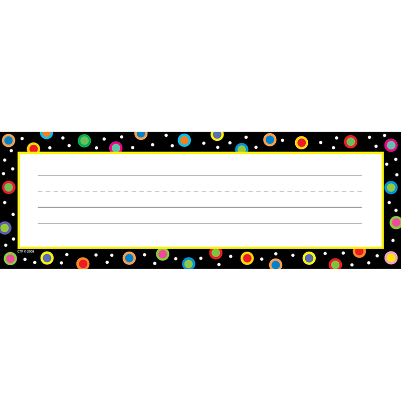 (6 Pk) Dots On Black Name Plates