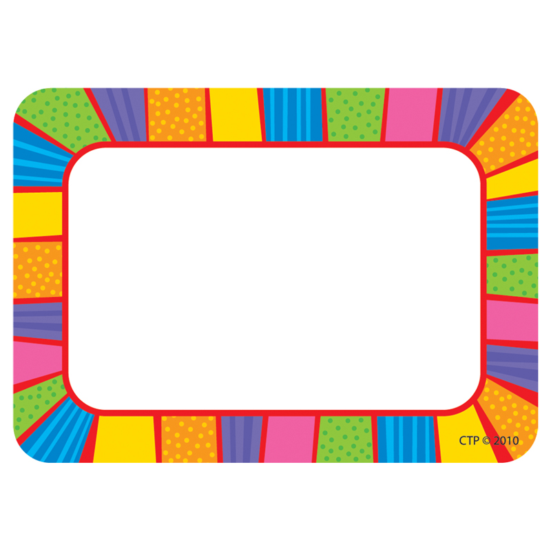 (6 Pk) Playful Patterns Name Tags