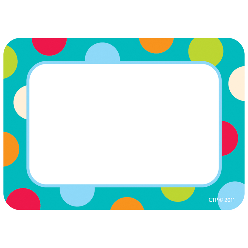 Dots On Turquoise Name Tags