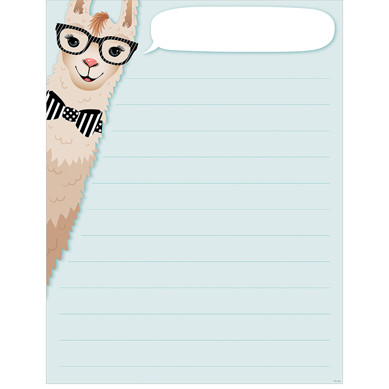 Llama Blank Lined Chart