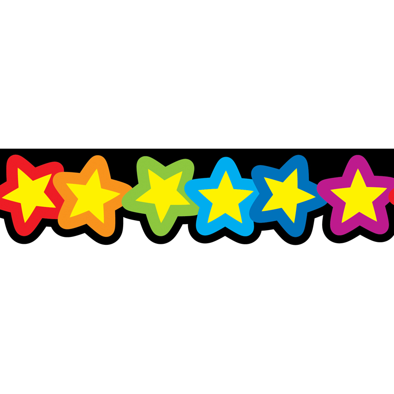 (6 Pk) Rainbow Of Stars Borders