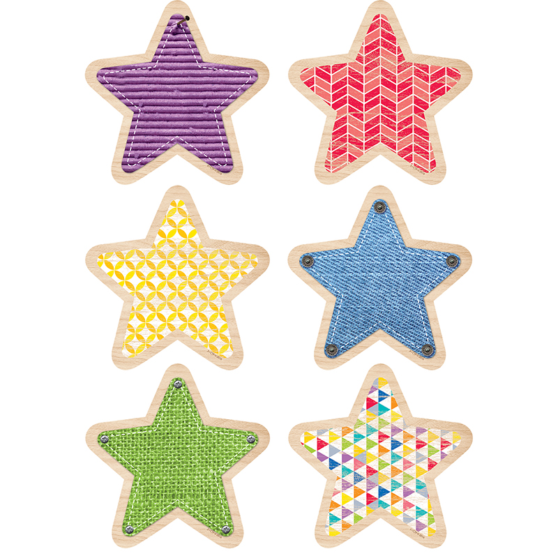 Stars 6in Cut Outs Upcycle Style