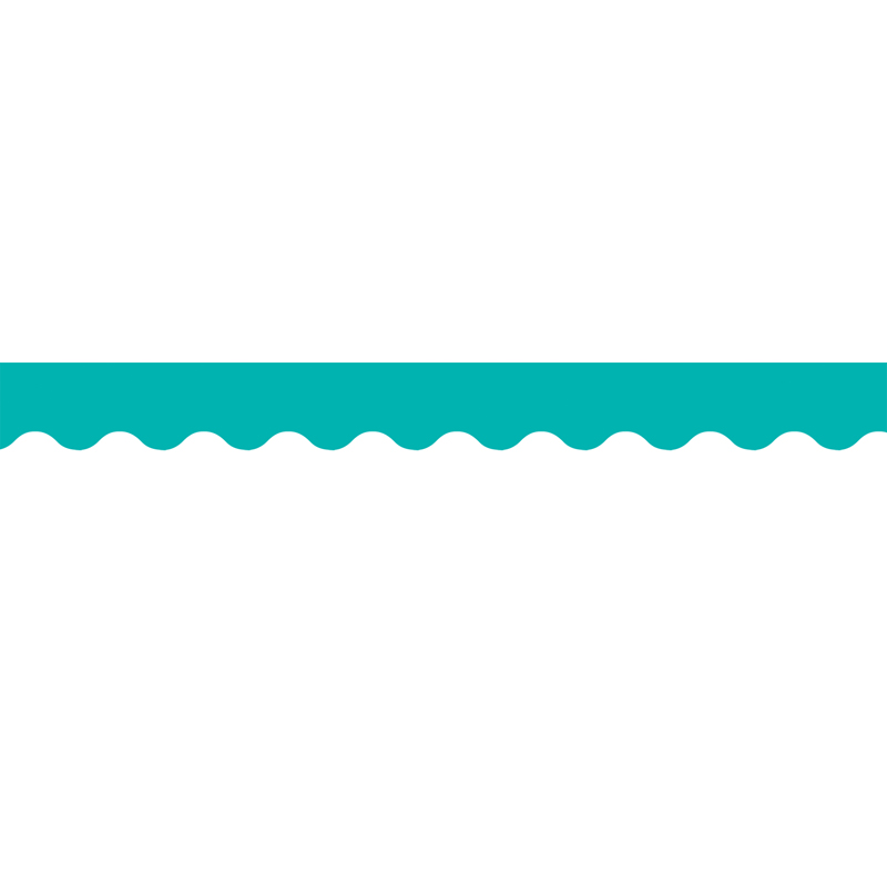 (6 Pk) Turquoise Wavy Border