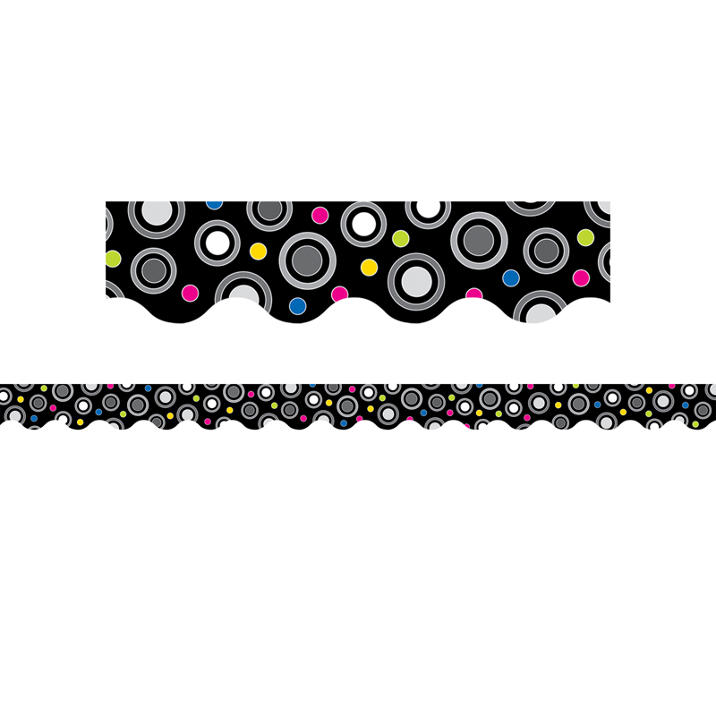 (6 Pk) Polka Dot Party Wavy Border