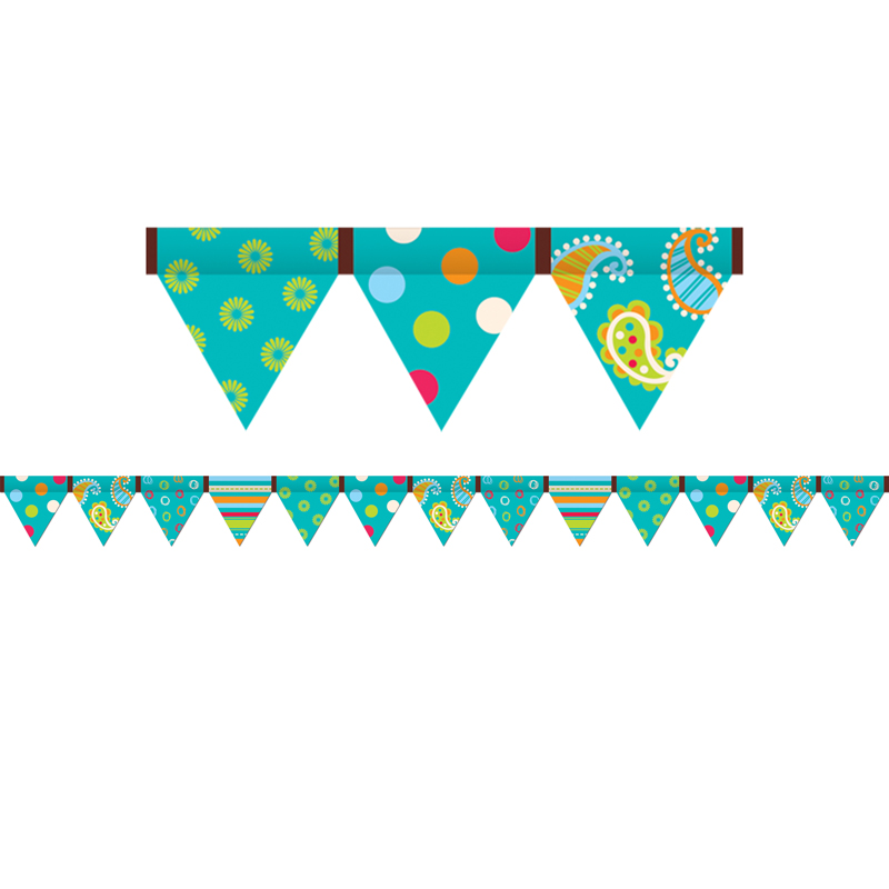 Dots On Turquoise Pennant Border