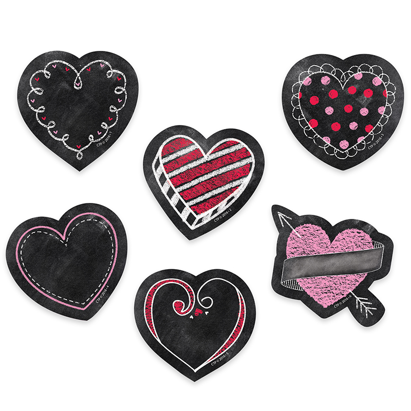 3in Chalk Hearts Designer Cut Outs