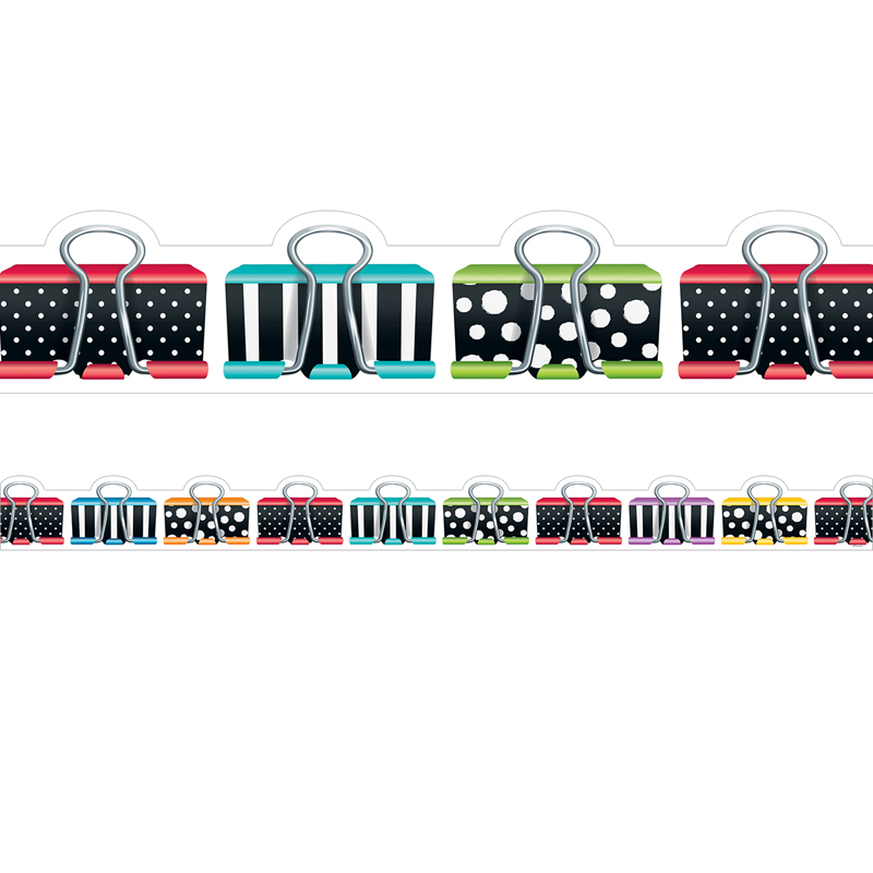 Bold Bright Binder Clips Border