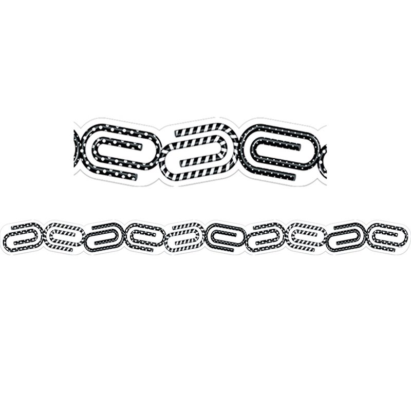 Bold Bright Paper Clips Border