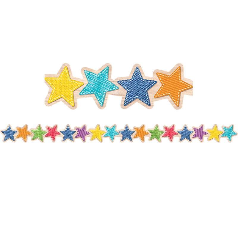 (6 Pk) Stars Border Upcylce Style