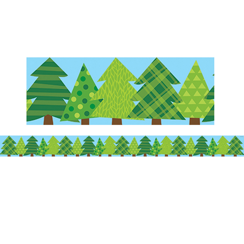 Pine Trees Border No 3 Woodland