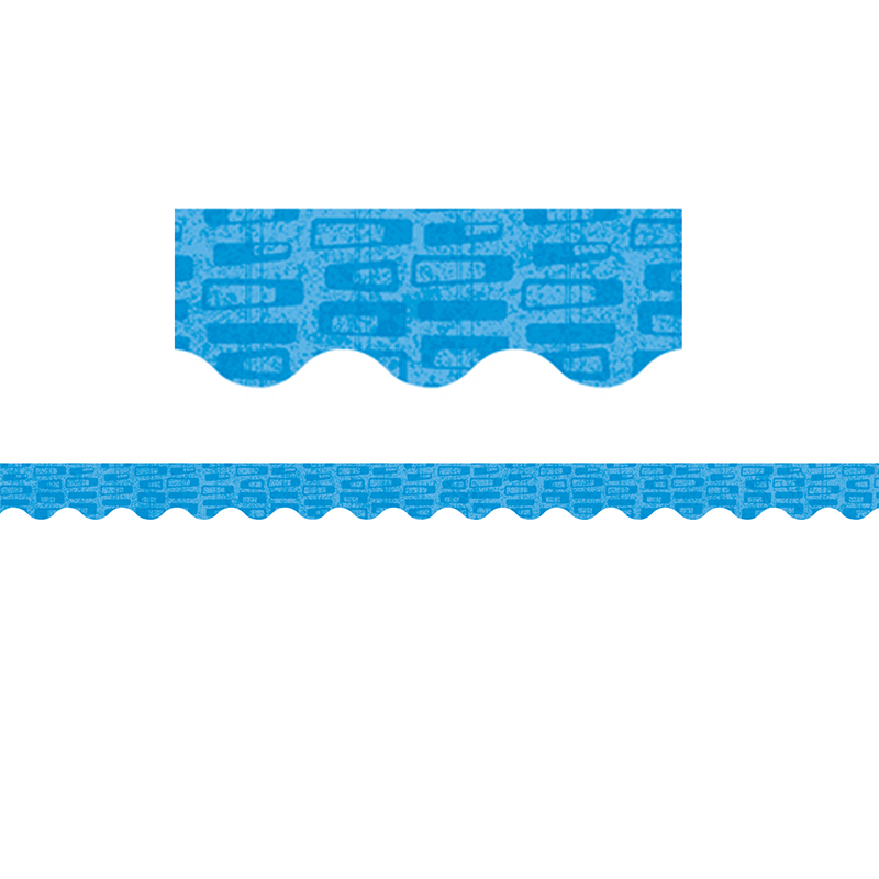 Midcentury Mod Blue Blocks Border