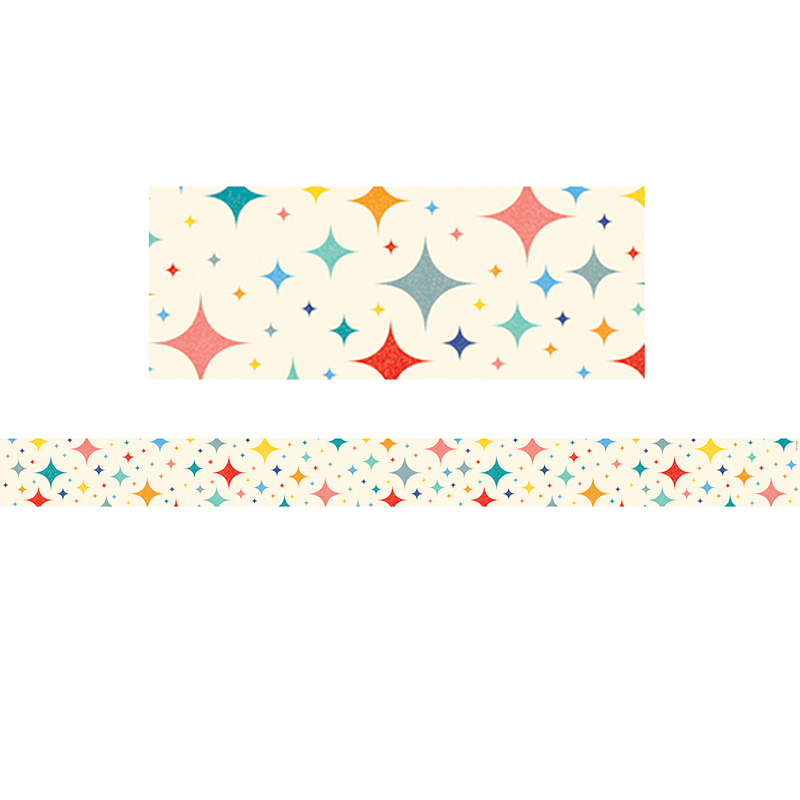 Midcentury Mod Retro Stars Border