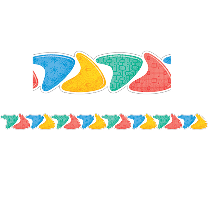 Midcentury Mod Retro Pattrns Border