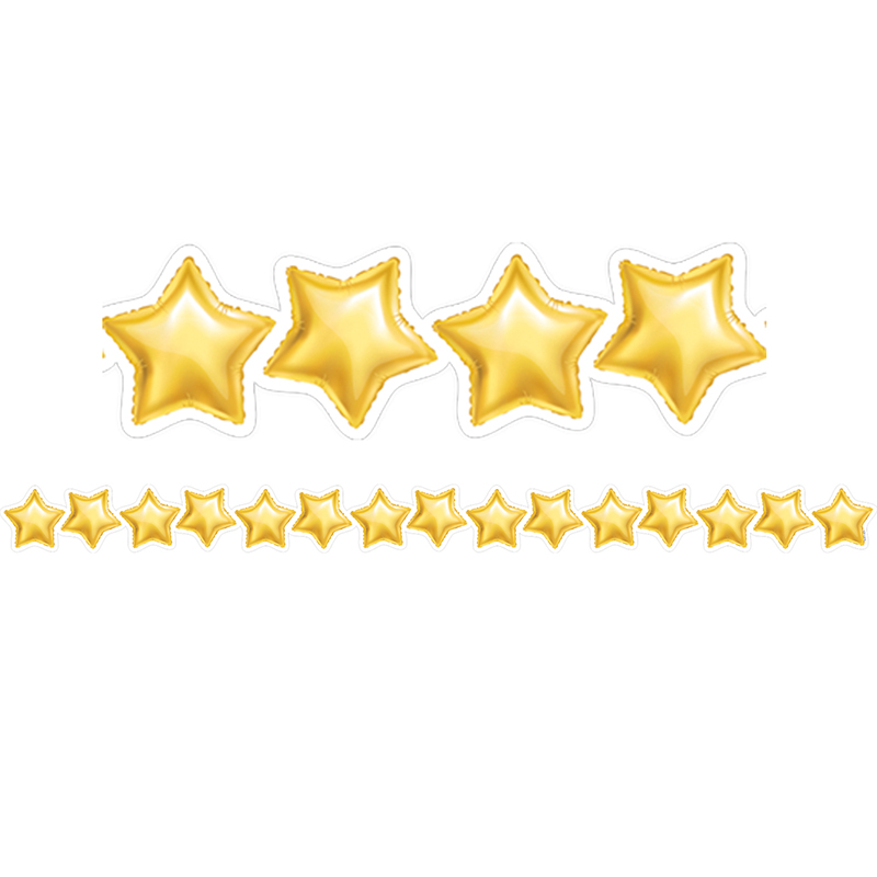 Gold Mylar Balloon Stars Border