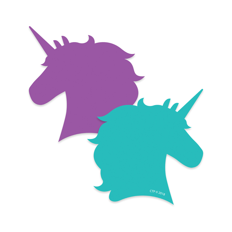 Unicorn 3 Inch 2-Color Cut-Outs