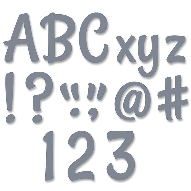 Charcoal Gray Punchout Letters 4in