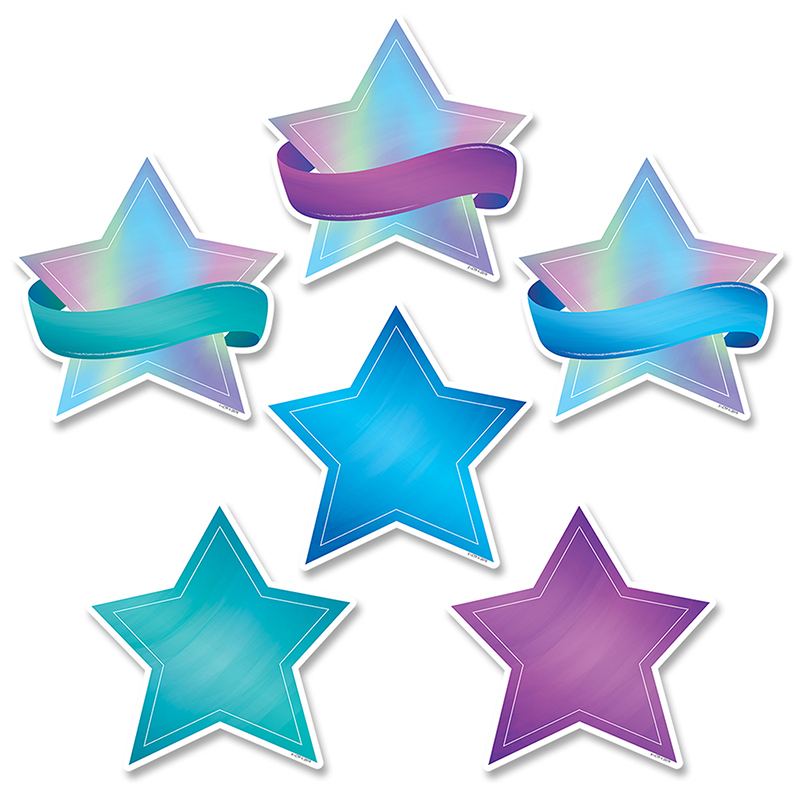 Shimmering Stars Cut Outs 6 In