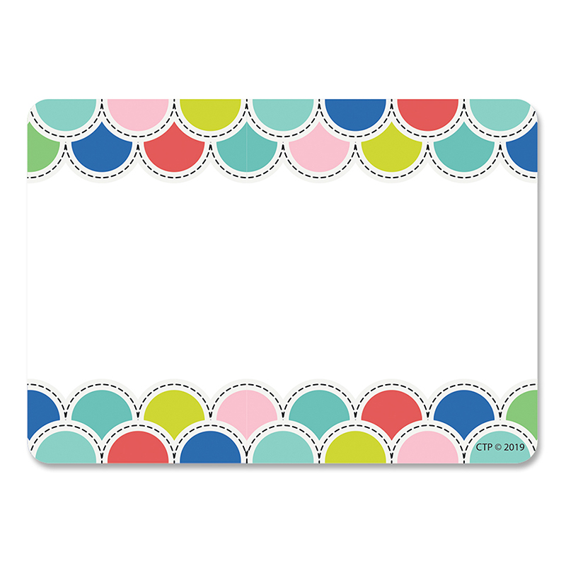 Poppin Scallops Name Tag Labels