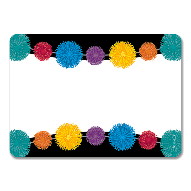 Pom-Poms Name Tag Labels Adhesive