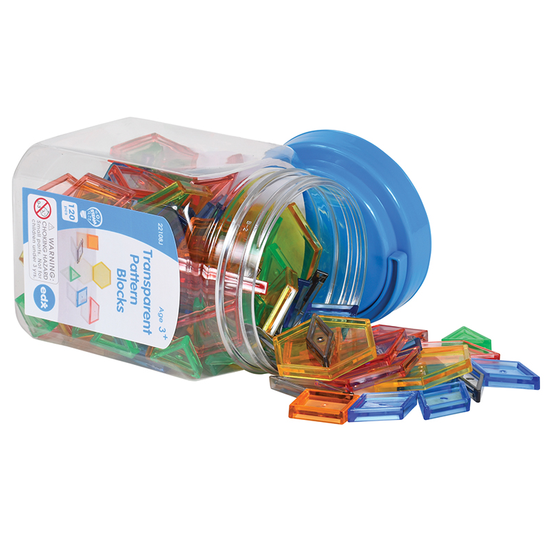 Transparent Pattern Blocks Mini Jar