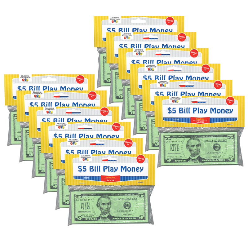 (12 Ea) $5 Bills Set 100 Bills