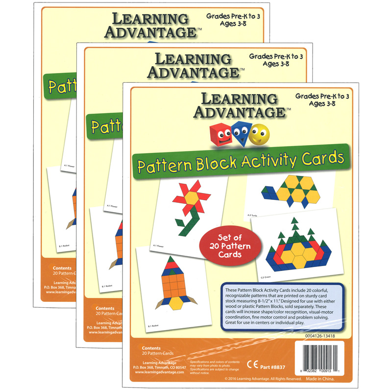 (3 Ea) Pattern Block Activity Cards