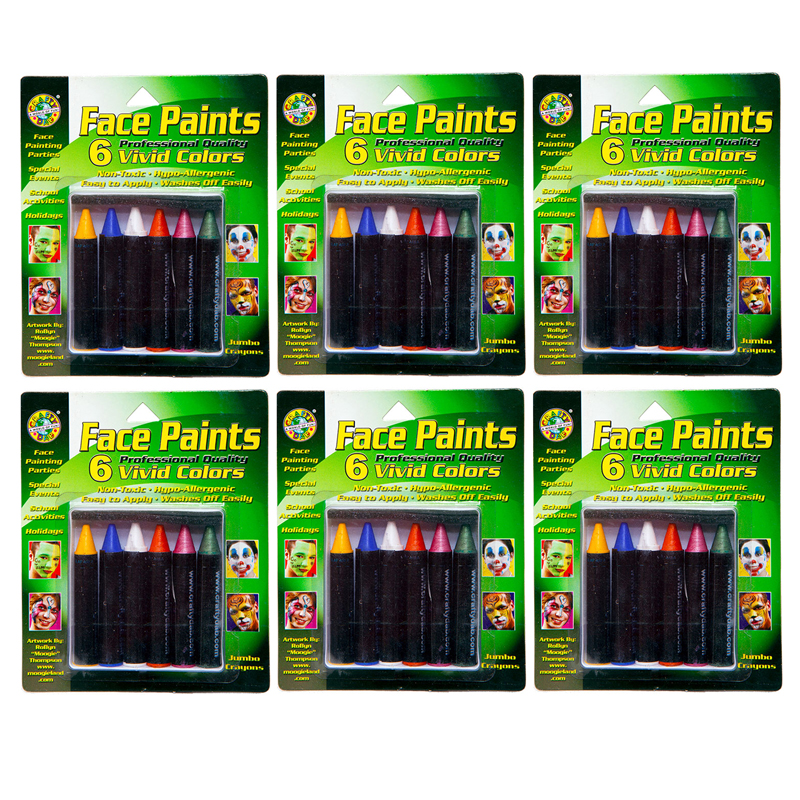 (6 Pk) Crafty Dab Jumbo Crayon Face