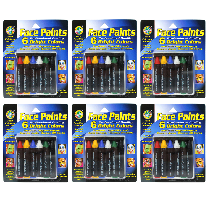 (6 Pk) Crafty Dab Jumbo Crayon Face