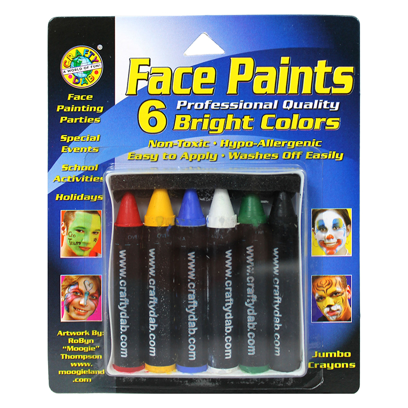 Crafty Dab Jumbo Crayon Face 6 Pk