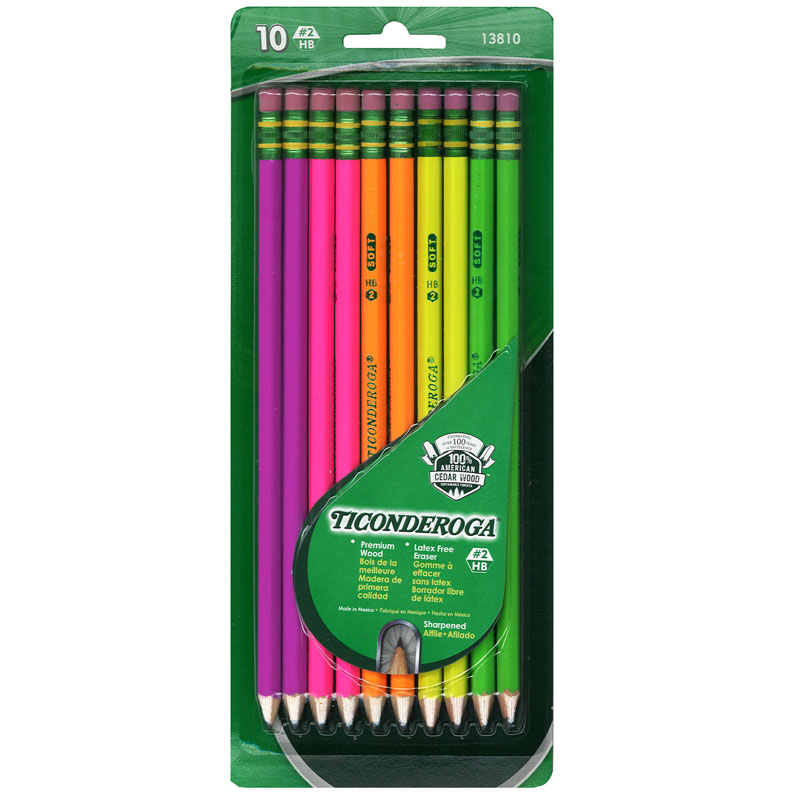 (6 Pk) Ticonderoga Neon Wood Pencil