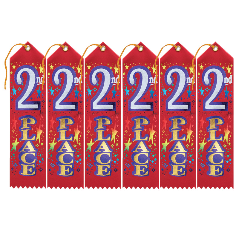 Award Ribbon 2nd 6-Pk