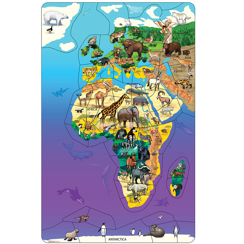 Wildlife Map Puzzle Eurasia  Africa