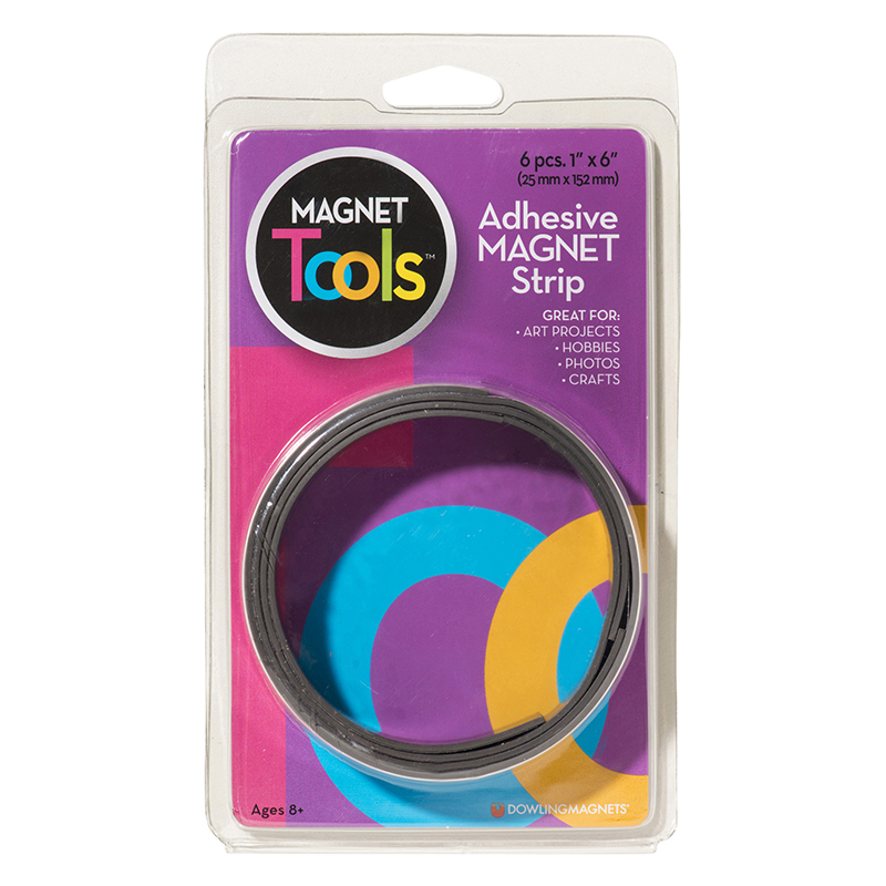 Magnet Strips W Adhesive - 6pc 1x6