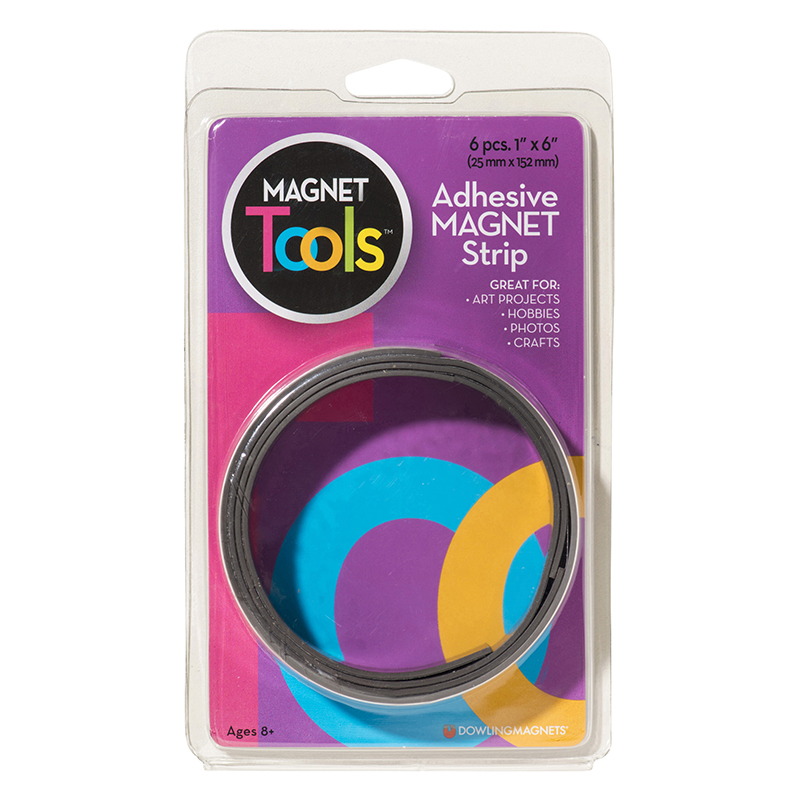Magnet Strips W Adhesive - 6pc 1x6