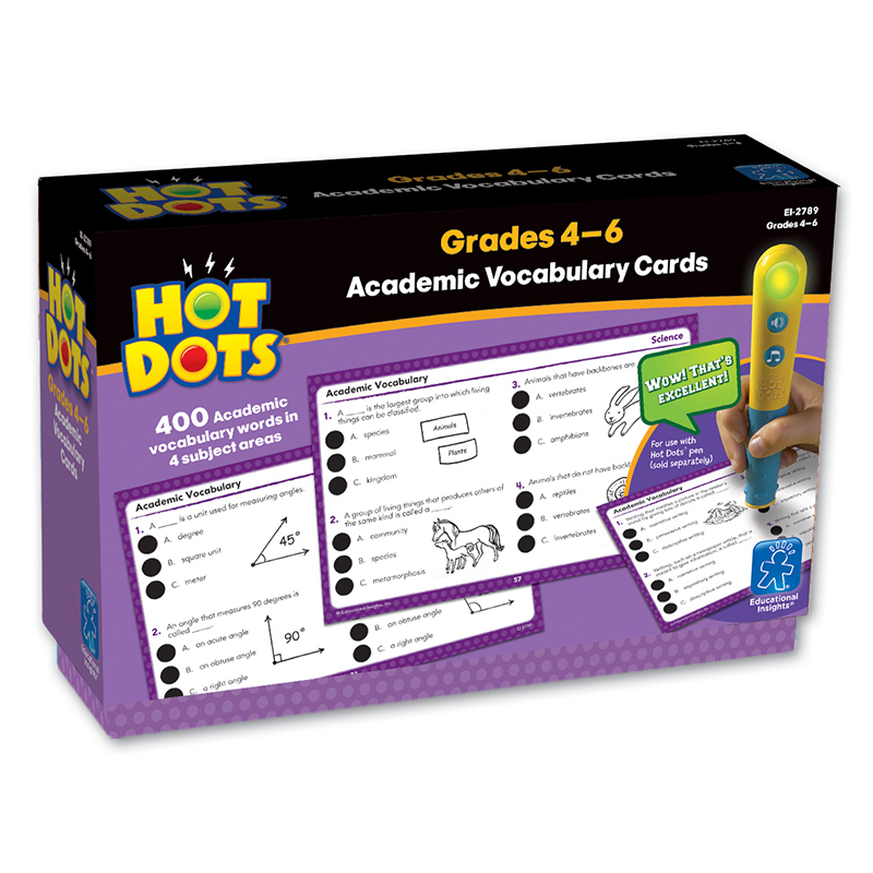 Hot Dots Academic Vocabulary Card
