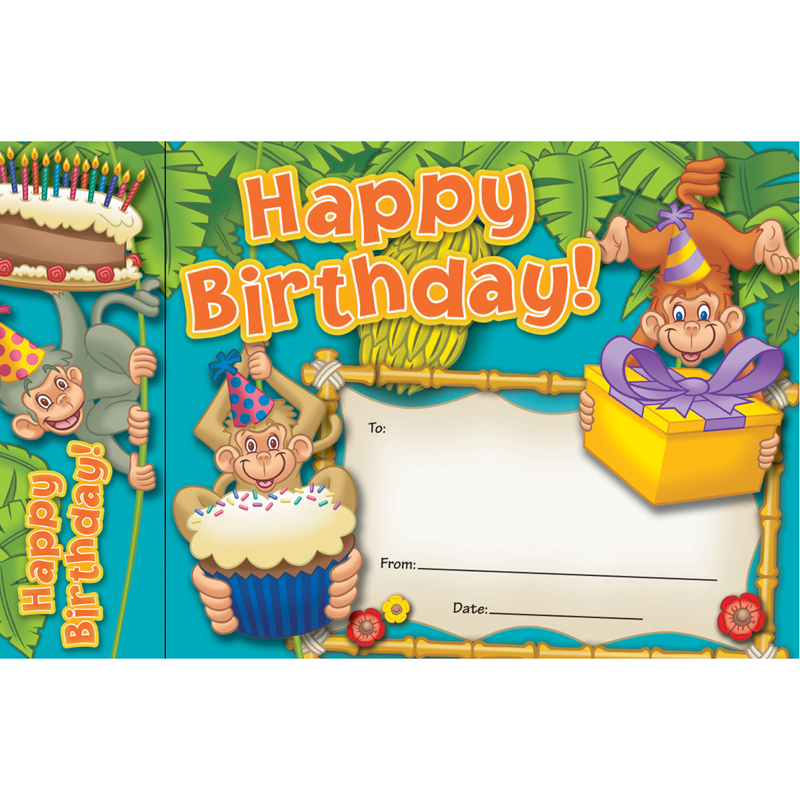 (6 Pk) Happy Birthday Monkeys