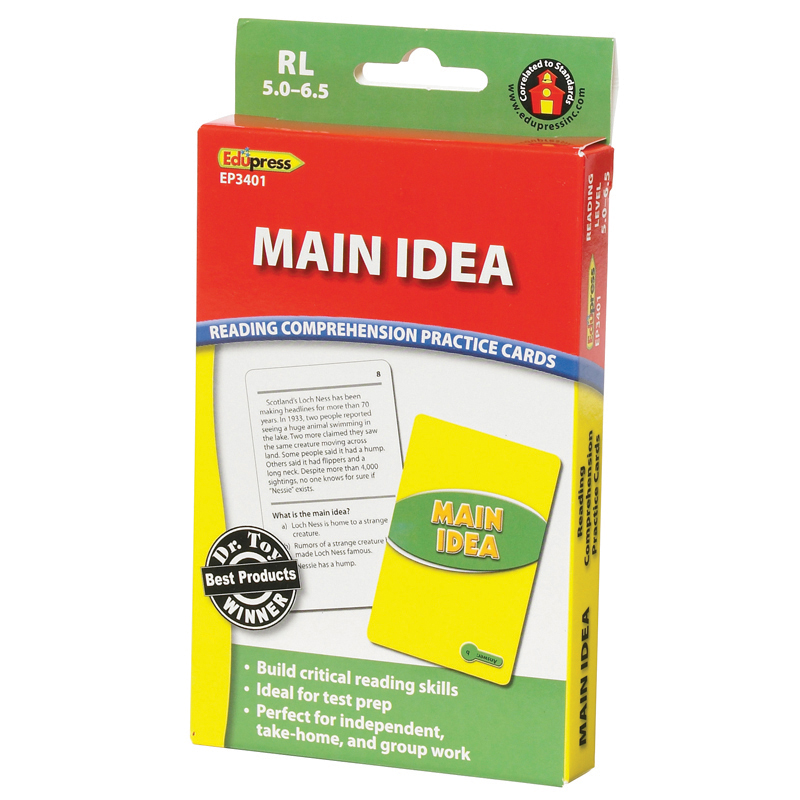 Main Idea Practice Cards Reading