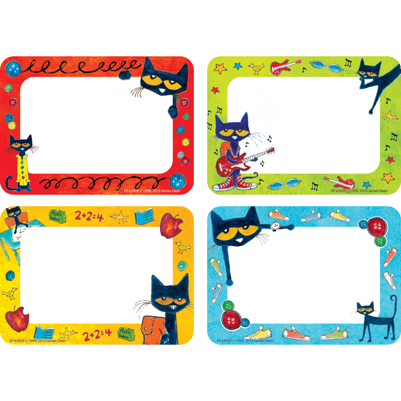 (6 Pk) Pete The Cat Name Tags