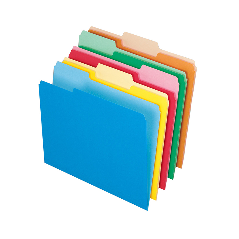 100ct Assort Color Top File Folders