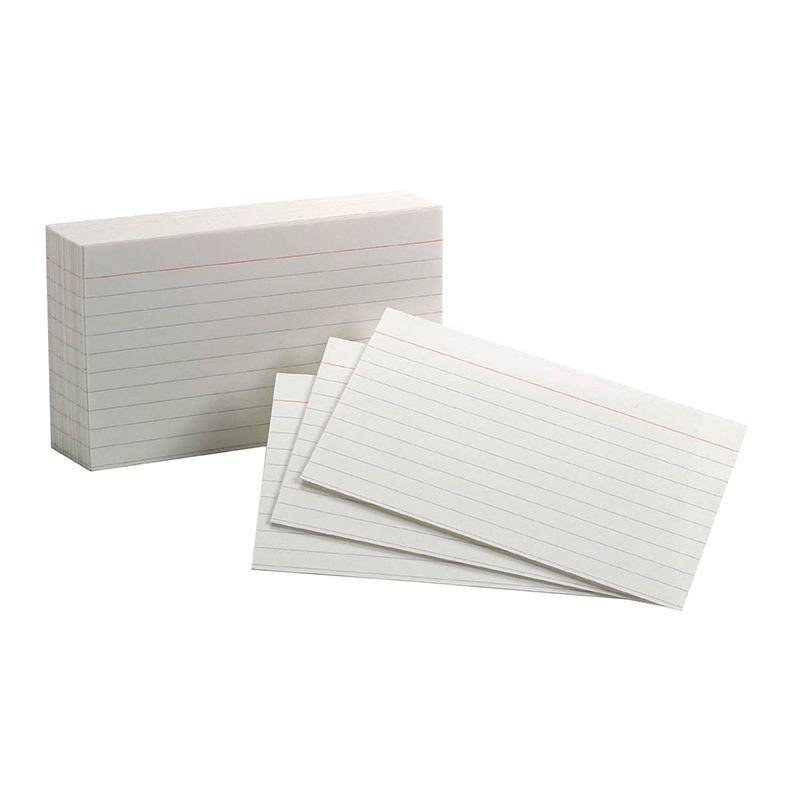 Oxford Index Cards 3x5 Ruled White